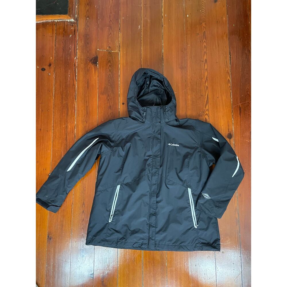 Columbia Interchange Jacket Mens 2X Black Waterproof Hooded Coat